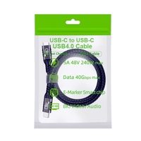 Thunderbolt kabel Data Tipe C PD 4.0 W, kabel Data 4 USB 240 pengisian daya Cepat 40Gbps 8K @ 60Hz untuk Macbook Laptop