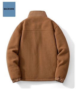 Giacche Invernali Casual da Uomo su Misura, Taglia Grande, in Pile Polare Ecologico con Zip, Antivento per Esterno, con Fodera in Sherpa - Product Image 3