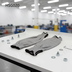 HY, <span class=keywords><strong>Gants</strong></span> de travail <span class=keywords><strong>anti</strong></span>-coupure niveau 5, résistants aux brûlures, pour la manipulation d'outils tranchants, manches de sécurité de 40 cm, HSG021 - Product Image 4