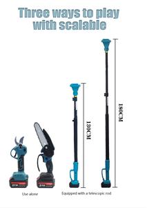 Sécateur télescopique électrique sans fil de 6 pouces, sécateur à perche pour arbres, lame en acier inoxydable, capacité de coupe de 0 à 30 mm, pour droitiers - Product Image 3