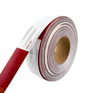 <span class=keywords><strong>Bande</strong></span> rétro-<span class=keywords><strong>réfléchissante</strong></span> DOT-C2 5cm*45.7cm Rouge et Blanc Haute Intensité Autocollant de Sécurité Automobile Auto-Adhésif - Product Image 3