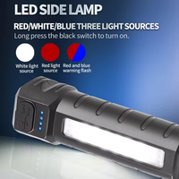 Lampe torche tactique rechargeable de type C à trois couleurs - Lampe torche multifonction avec indicateur intelligent et lampe LED latérale