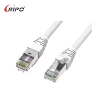 Kabel TIA/EIA Bersertifikasi CAT6A F/FTP - Konduktor Padat Berpelindung Tembaga Murni Kabel Patch Ethernet Berjaket PE/PVC Merek Ripo 305m Pull