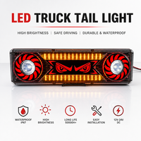 ENSAITE DH-117 Neuf 24V Feu arrière LED multicolore à contour, avec lentille transparente, pour camion et voiture, fonctions de frein, de recul et de clignotant dynamique, motif œil de lion