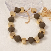Collier artisanal Zooying, simple, frais, tendance, géométrique, en résine perlée, multicolore, décontracté