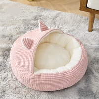 Lit pour chat en velours en forme de grenouille, lit douillet et chaud pour petits chiens et chatons