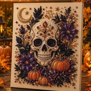 Kit de Bricolage Perle Fantôme d'Halloween 25x25cm Matériaux Artificiels Faits Main Décoration Maison Art Portable - Product Image 3