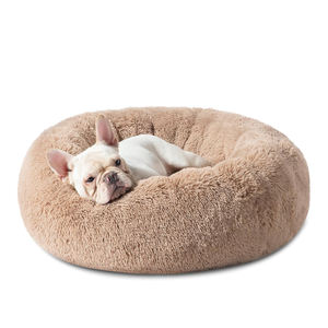 Op Maat Gemaakte Donut Hondenbed Anti-Angst Pluche Machine Wasbaar Donkerblauw Hondenknuffelbed - Product Image 4