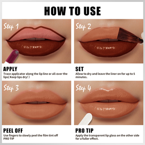 Teinture à lèvres peel-off 2-en-1 effet mat, sans transfert, pour usage quotidien, marque privée, en vrac - Product Image 3