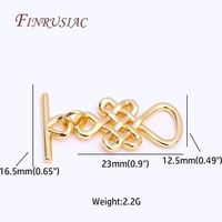 18K Plaqué Or OT Fermoir Bracelet Collier Composants Laiton Chinois Noeud Fermoirs à Bascule pour DIY Bijoux Artisanat