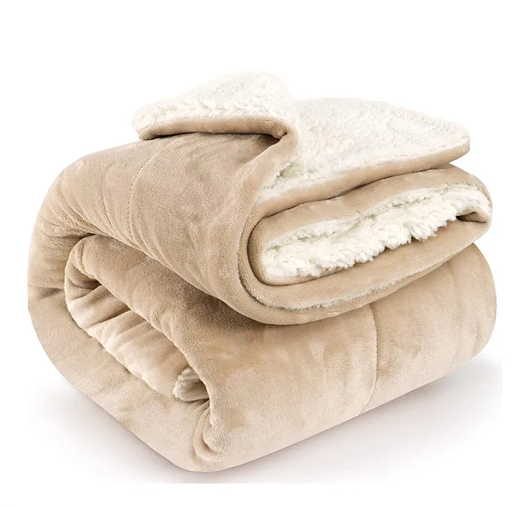 Cobertor de flanela Sherpa grosso e quente para inverno, cobertor personalizado para o inverno, fabricante de boa qualidade