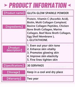 Winstown OEM Vegan Protein glutatyon aydınlatma C vitamini E biyotin beyazlatmak cilt tozu takviyesi Gluta Glow Sparkle kollajen - Product Image 2