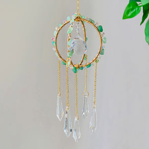 Toptan yüksek kalite kristal Suncatcher ametist Suncatcher yuvarlak kafes Suncatcher ev dekor için rüzgar ahenge dekor - Product Image 5