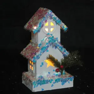 wooden led lighted house village craft for Christmas decoration