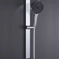 Robinet de douche mural moderne à poignée unique, thermostatique, 3 trous, en cuivre, design minimaliste, ensemble de douche carré