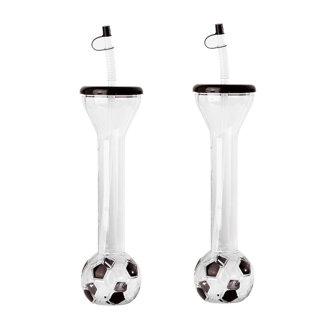 Long Neck World Football Cup Eco-Friendly Customizable Plastic Cheering Football Souvenir Beer Yard Cup Bar Drinking Bottle for