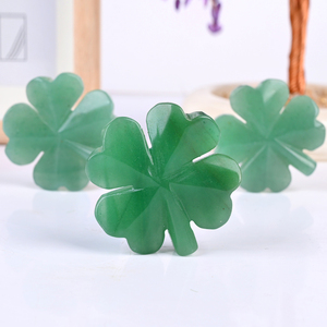 Venta al por Mayor de Tallados de Cristal de Piedra Natural con Forma de Trébol de la Suerte, Aventurina Verde, Trébol de Cuatro Hojas para Decoración - Product Image 3