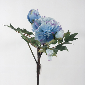 K-0572 Nuove Grandi Peonie Artificiali <span class=keywords><strong>Blu</strong></span> Popolari Fiori di <span class=keywords><strong>Peonia</strong></span> in Seta Decorazione per la Casa - Product Image 5