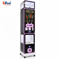 LIFUN Distributeur automatique de cartes, capsules et jouets, personnalisable, pour tatouages éphémères, avec affiche, en plastique et métal, garantie 1 an, à monnayeur