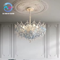 Lámpara de Techo Moderna LED de Estilo Nórdico, Lámpara Colgante de Lujo para Decoración de Sala de Estar o Dormitorio, Estilo Cristal Largo