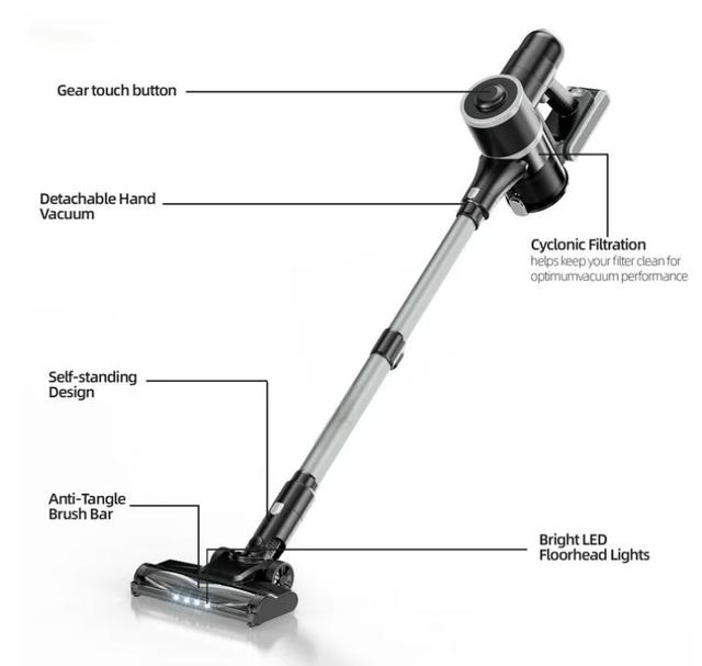 2025 Big Suction Portable Stick Vacuum Cleaner Vertical Cyclone Design with HEPA Filter Handheld Vacuum Cleaner