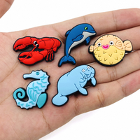 2024 mignon dessin animé océan thème crabe poisson conception océan Animal chaussure breloques décorations chaussures breloques pour chaussures accessoires