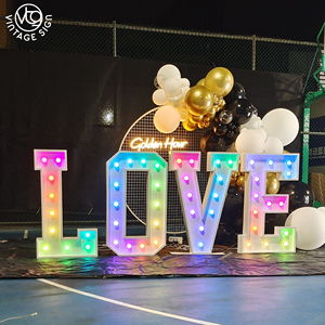 Bordo illuminato 3d decorazione in metallo Led lettere love 4 piedi lettera Set 4ft tendone lettere segno Free Stand Light up - Product Image 1