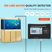Testeur de qualité de l'eau en ligne 5 en 1, multiparamètres, aquarium, capteur de pH/TDS/EC/température/humidité, précision 0,05pH, écran LCD, OEM