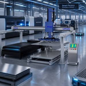 Nouveau <span class=keywords><strong>robot</strong></span> portique à treillis haute efficacité, système de chargement/déchargement entièrement automatique pour tôles, équipement de manutention des matériaux, fibre - Product Image 2