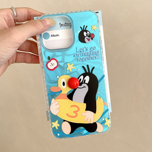 Custodia <span class=keywords><strong>Protettiva</strong></span> per <span class=keywords><strong>iPhone</strong></span> <span class=keywords><strong>XR</strong></span> e Apple 16 Pro con Effetto Ondulato Acquatico e Design Carino a Forma di Talpa Nuotante - Vendita all'Ingrosso - Product Image 3