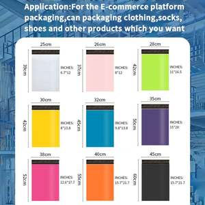 Enveloppe d'expédition autocollante résistante aux déchirures, sur mesure, avec logo personnalisé, couleur orange, sac de courrier en plastique pour l'emballage - Product Image 5