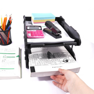 Portadocumenti <span class=keywords><strong>da</strong></span> <span class=keywords><strong>Scrivania</strong></span> in Plastica Nera Foska Organizzazione per Ufficio e Aula per Carta A4 Posta Riviste e Accessori <span class=keywords><strong>da</strong></span> Ufficio - Product Image 1