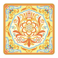Tapis de table de poker et de mahjong de luxe pliable, motif floral mandala rétro, base jaune Majorelle, antidérapant, dos en caoutchouc absorbant les chocs