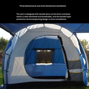 Carpa de Doble Capa con Estructura de Túnel para las Cuatro Estaciones, Montaje Rápido Automático, Portátil, Dos Habitaciones, Poliéster 210T con Revestimiento Plateado - Product Image 4