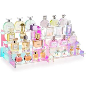 Lifewit 4 livelli iridescente Display alzate Stand di plastica profumo Organizer figure Display Cupcake Dessert supporto Desktop