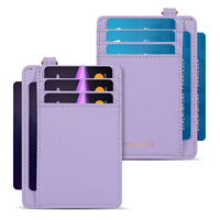 Dompet Kartu Wanita Custom 3 in 1 Model Vintage Mewah PU Kulit, Dompet Ramping dengan Kantong Resleting dan Gantungan Kunci