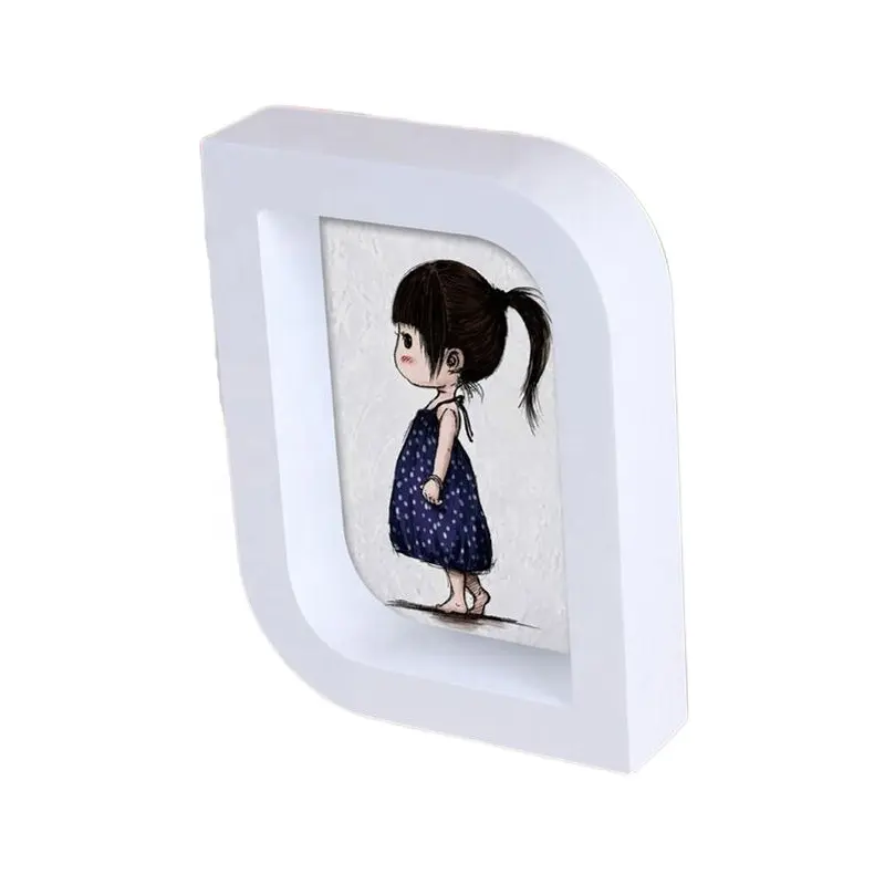 Moda noel çocuk hediye resim çerçevesi beyaz boyama 4x6 'ekran ahşap fotoğraf çerçevesi