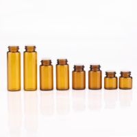 Botol Kecil Mini Kosong 10Ml 2Ml 3Ml 5Ml Botol Pil Kaca Kecil Medis Kemasan Botol Kaca Amber dengan Tutup Ulir