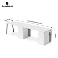 Poste de travail ouvert pour 2 personnes SpaceUnited, bureau pour employés, meuble de bureau