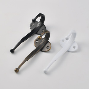B-454 Wall <b>Hook</b> Zinc Alloy Antique Bronze Black <b>White</b> Single <b>Hook</b> Heavy Duty <b>Coat</b> Rack For Wall Or Door Installation - Product Image 3