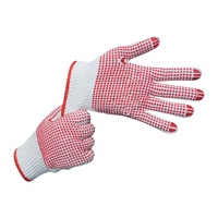 Guantes de PVC Transpirables y Flexibles con Puntos, Guantes de Algodón CVC Antideslizantes en la Palma y los Dedos, Resistentes a Químicos, Reutilizables, para Logística y Embalaje