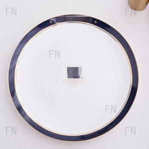 Plateau en céramique bleu et blanc très vendu, plateau de service pour hôtel, plateau à fruits pour fête - Product Image 5