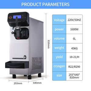 đầu duy nhất Máy làm kem 18-21l/h Countertop mềm phục vụ với màn hình hiển thị thương mại sử dụng quán cà phê Doanh Nghiệp Nhỏ - Product Image 3