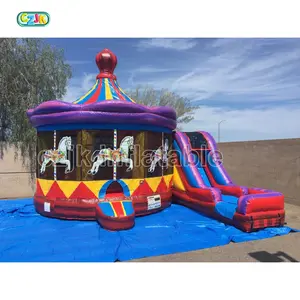 Günstige Moonwalk Jumper Bouncer Jumping Hüpfburg Mobile Karussell Pferd Infla table Bounce House