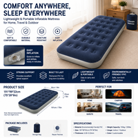 Matelas Gonflable Pliable et Convertible pour Salon avec Oreiller Inclus, en PVC Imperméable, Portable pour Hôtels, Parcs, Maison et Invités