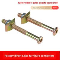 M8 demi-lune quatre-en-un connecteur exécutif bureau meubles matériel accessoires de chevet lit assemblage serré pièce de fixation écrous