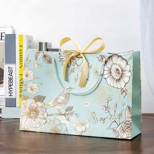 Custom Personalized Print Logo Sliding Jewelry <b>Box</b> Folding Shopping Paper <b>Gift</b> Bags with Rope Handles - Product Image 4