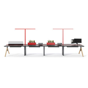모던 <span class=keywords><strong>6</strong></span>인용 모듈형 사무실 책상 개방형 공간 코워킹 워크스테이션 목재 사무용 가구 - Product Image 5