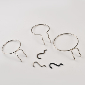 Crochets de présentation à anneau métallique pour montage mural, en acier laminé à froid chromé, 200 mm, usage commercial, durable - Product Image 4