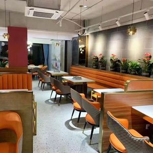 American Industrial Restaurant Furniture Metal Iron Frame Sillas de comedor y juego de mesa para Bar <span class=keywords><strong>Bistro</strong></span> - Product Image 3